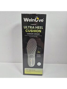 Welnove Comfort Ultra Heel Cushion Insoles Size L NEW